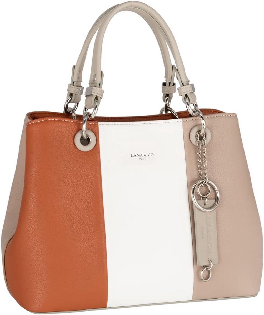 Kleurrijke Dames Schoudertas PU Leer Patchwork Shopper met Meerdere Vakken