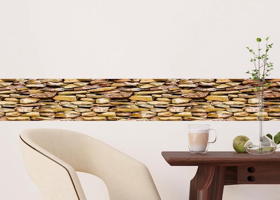 Muralo - Zelfklevende rand - Behangrand Wandbeurs - Decoratieve muurschildering voor muren, meubels, plafonds, behang, wandbekleding, deuren - zwart-witte ornamenten - Br.10 cm x hoogte 300 cm