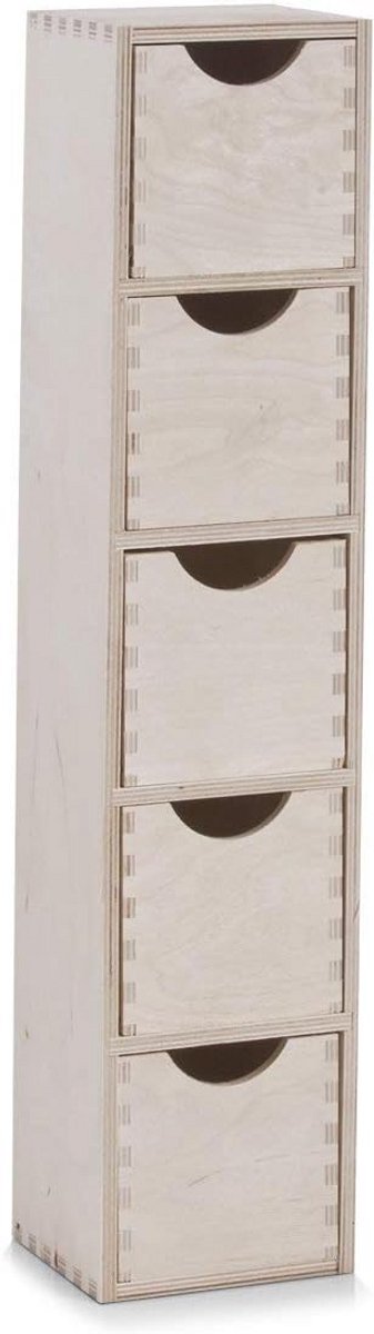 5-Delige Lade-Element Organizer van Berkenhout voor Laden en Kasten