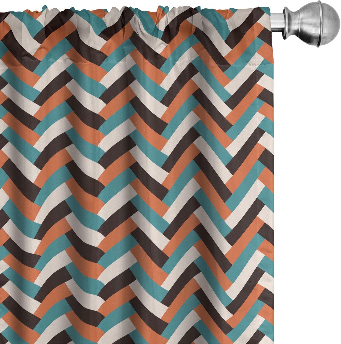 ABAKUHAUS Mid-eeuwse Voorhangen – 2x75x225 cm – Multicolor Microvezel Mehrfarbig