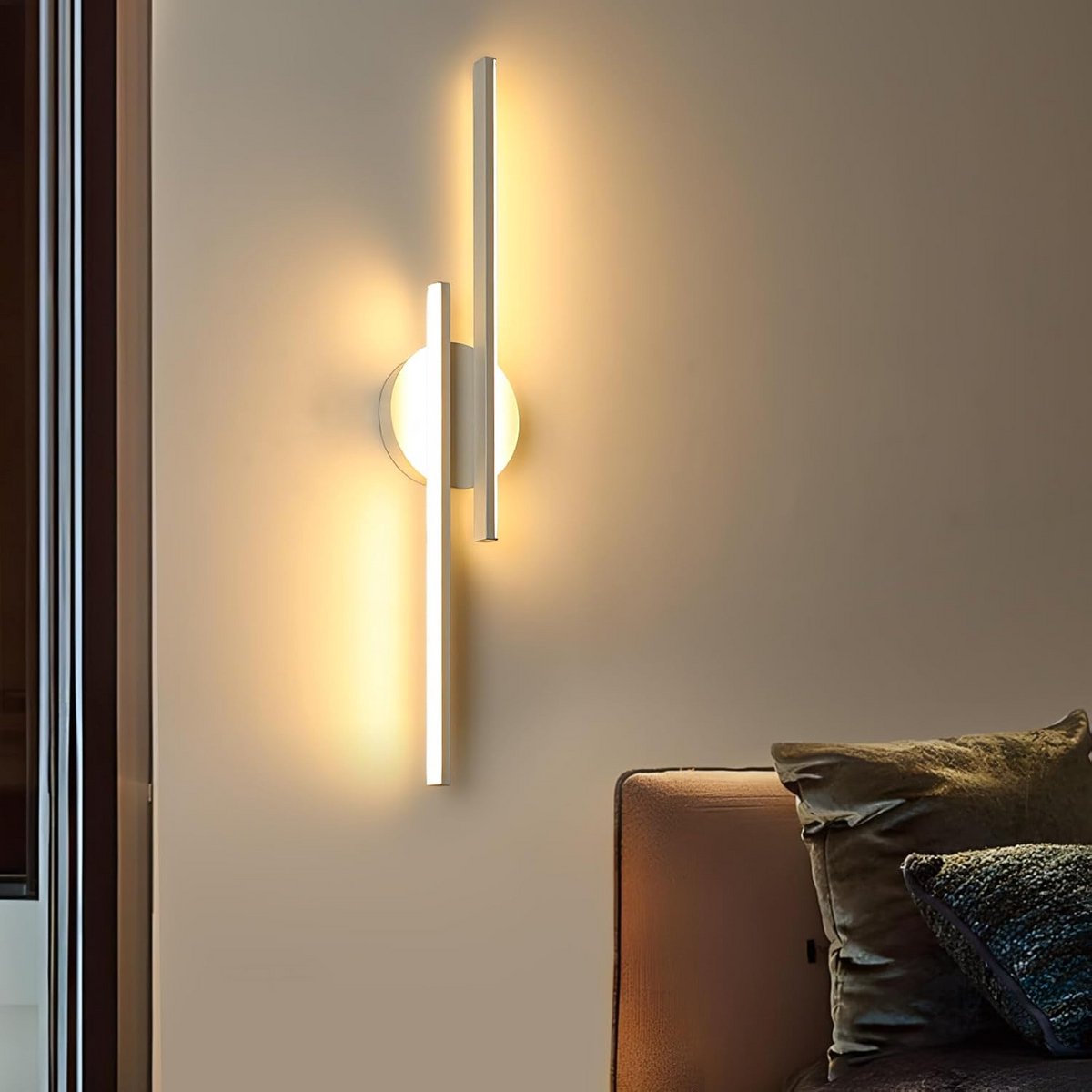Moderne LED Wandlamp 60cm Wit - 24W Warm Licht (3000K) - Rechthoekige Aluminium Armatuur v