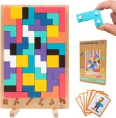 Houten Tetris Puzzel Stapelspel Educatief Montessori Speelgoed voor Kinderen vanaf 3 Jaar