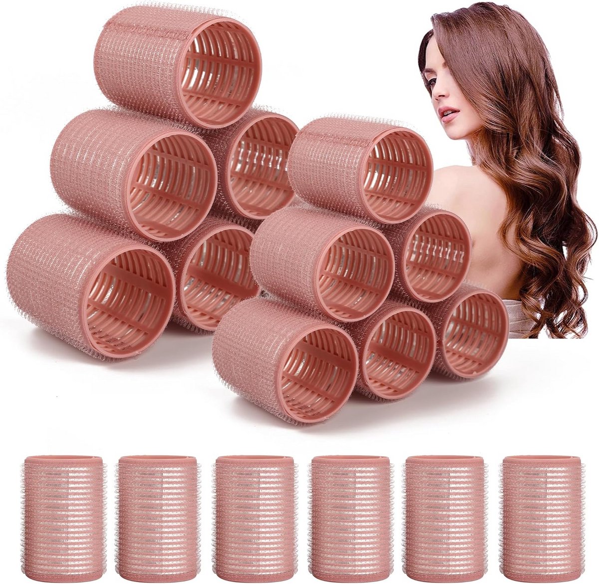 18 Stuks Zelfklevende Krulspelden Set - Voor Volume, Golven en Krullen - Keramisch & Ionisch