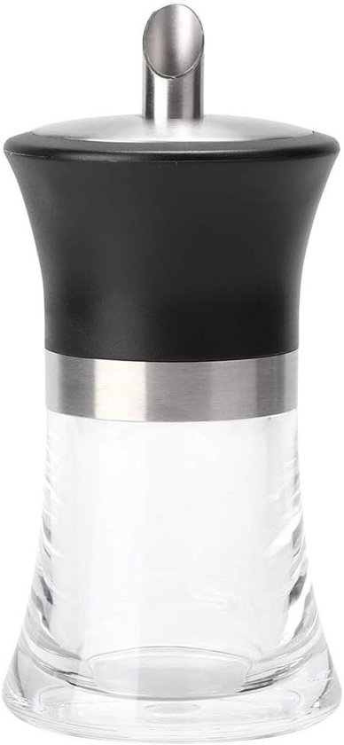 Suikerdispenser, 100 ml, acryl, suikerstrooier, suikerpot, kruidenopslag, fles, zoutvaatje, glas, koffie, specerijen, organizer, fles, roestvrij staal, keukenaccessoires (15 x 7 x 7 cm