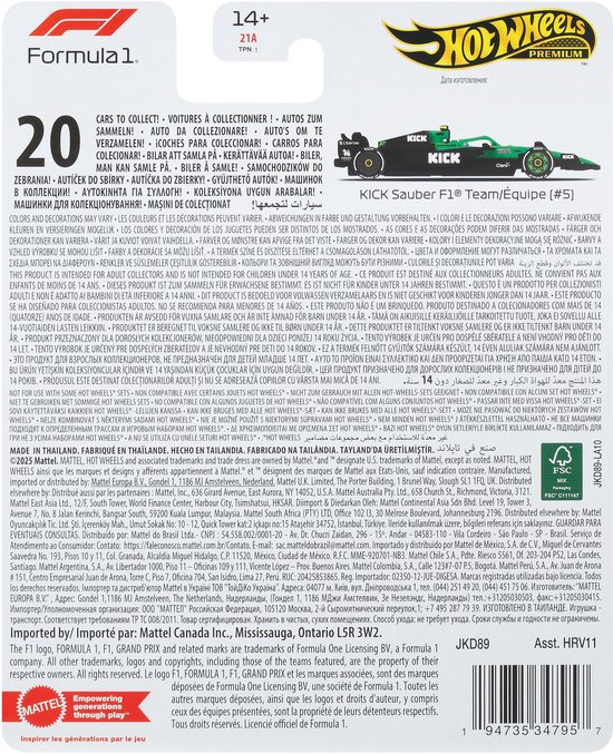 Hot Wheels Premium Formula 1 Sauber Team - Gabriel Bortoleto van Hot Wheels — afbeelding 5