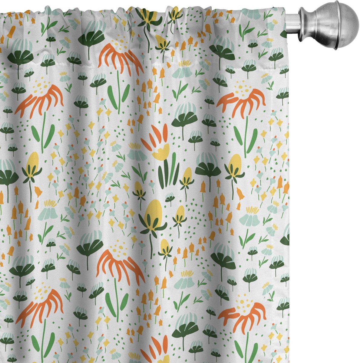 ABAKUHAUS Floraal Voorhangen 2x75x225 cm – Microfiber, Halfdonker, Meerdere Kleuren Mehrfarbig
