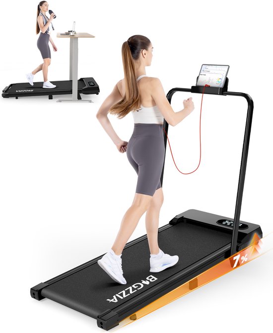 Loopband 2-in-1 Opvouwbaar 8 km/u Zwart