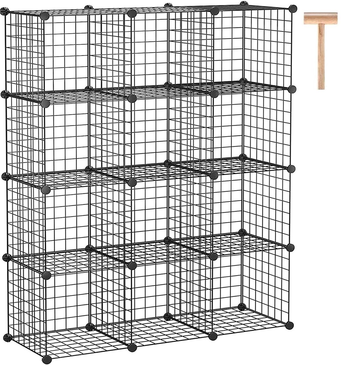 Unyqoos® Modulair opbergsysteem van metaal met 12 kubussen voor elke ruimte