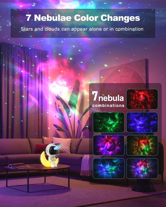 Astronaut Galaxy Projector - Sterrenprojector met Mist en Afstandsbediening - Nachtlampje voor Kinderen en Volwassenen - Beste Cadeaus — afbeelding 4