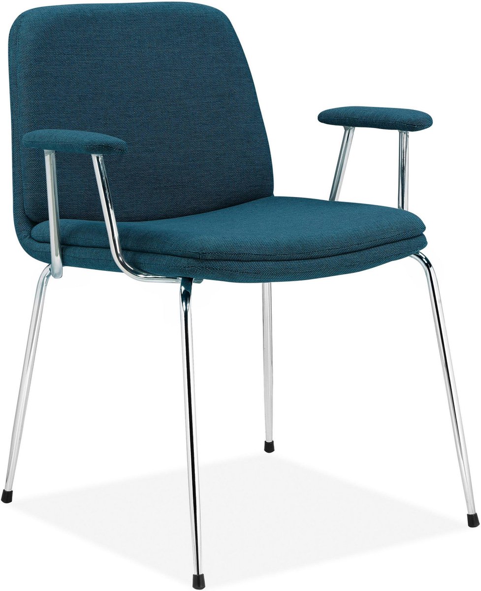 Notio Living Heine-Eetkamerstoel - Set van 2 - Benzine Stof Blauw