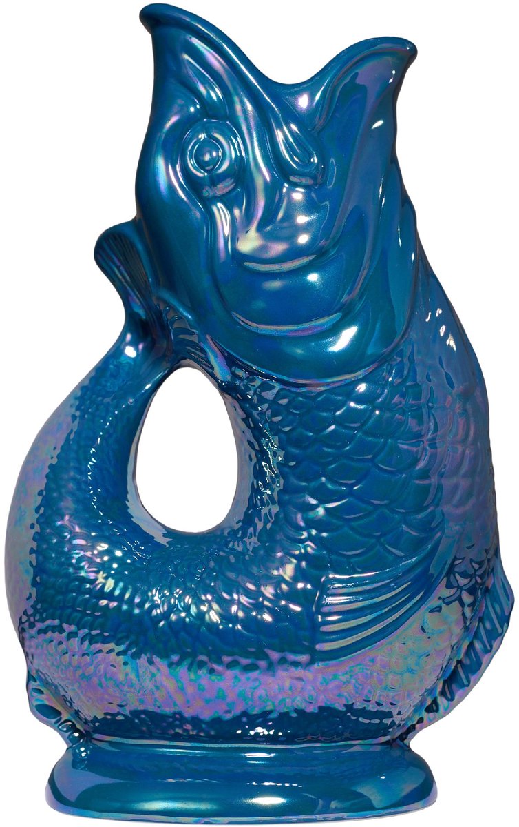Gluckigluck waterkaraf met 'gluck-gluck'-geluid 1,2 l XL petrolblauw glanzend