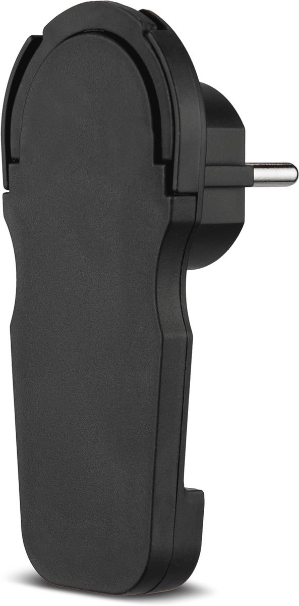 Hoekstekker geaard contact platte stekker 8 mm dik 3680 W zwart