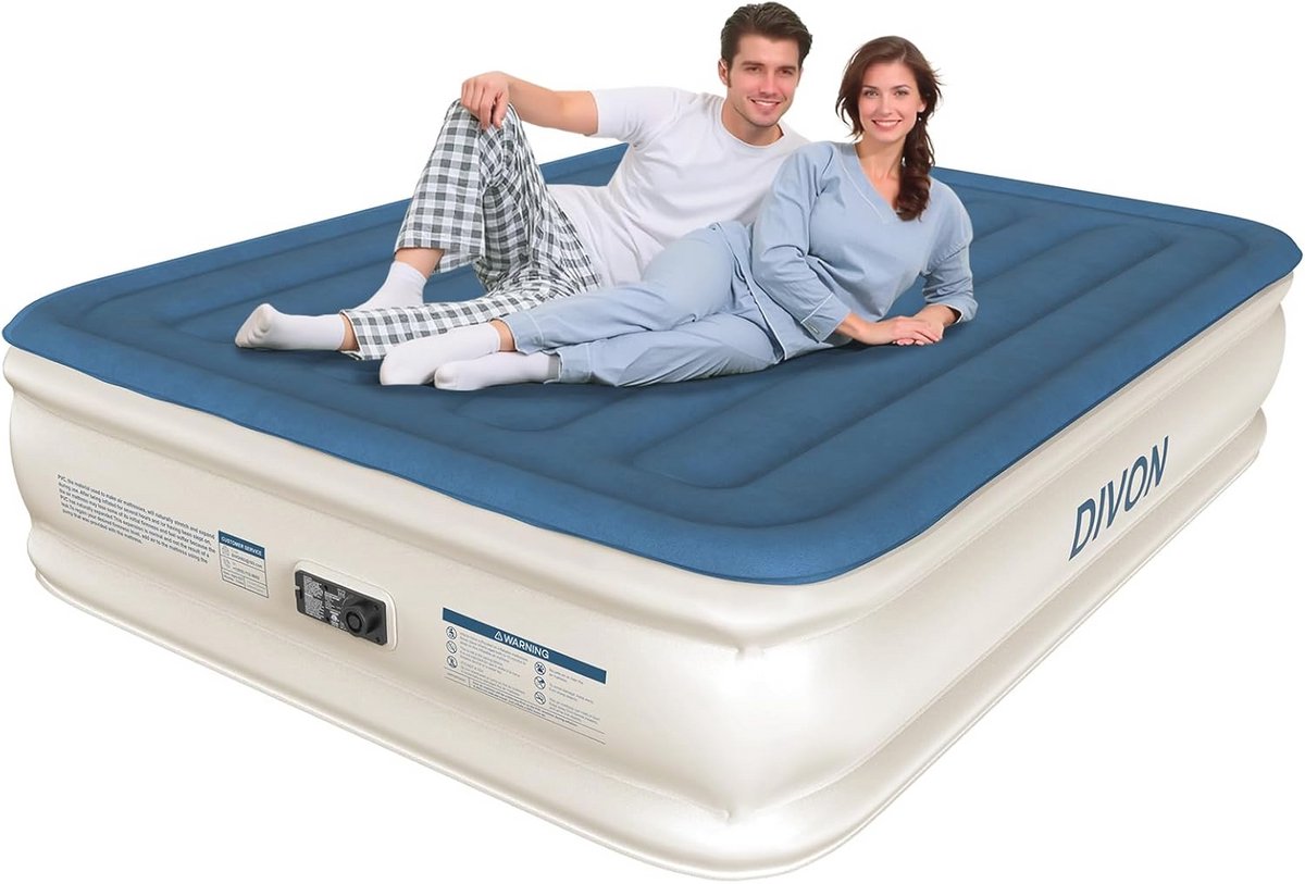 Queen Luchtmatras met Geïntegreerde Pomp – Snelle Inflatie in 3 Minuten – Verhoogd Comfort voor Thuis en Camping