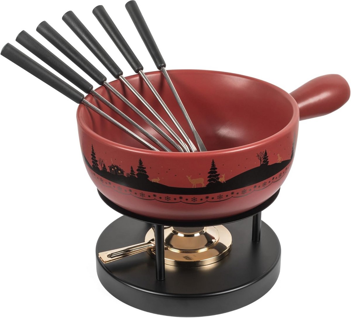 Kaasfondue set voor 4-6 personen van hoogwaardige klei
