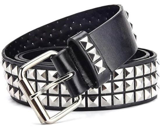 Y2K Metall Punk Rock Niet gürtel Punk PU Ledergürtel Fäden besetzt Goth Gürtel m Y2K Metall Punk Rock Niet gürtel Punk PU Ledergürtel Fäden besetzt Goth Gürtel m