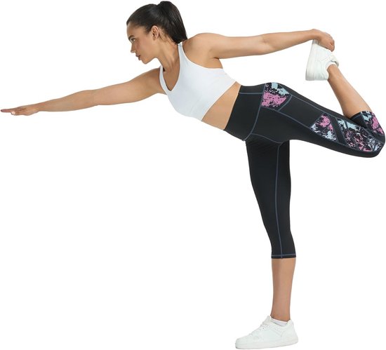 Dames 3/4 sportleggings met zakken - Comfortabele en ondoorzichtige workout broek van Merkloos — afbeelding 3