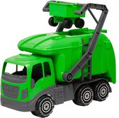 Plasto Vuilniswagen Groen 40 cm - Speelgoedvoertuig - Recycling Truck - Grote Truck - Realistisch Spelen - Stevig Kunststof - Gemaakt in Finland - Vanaf 1 Jaar