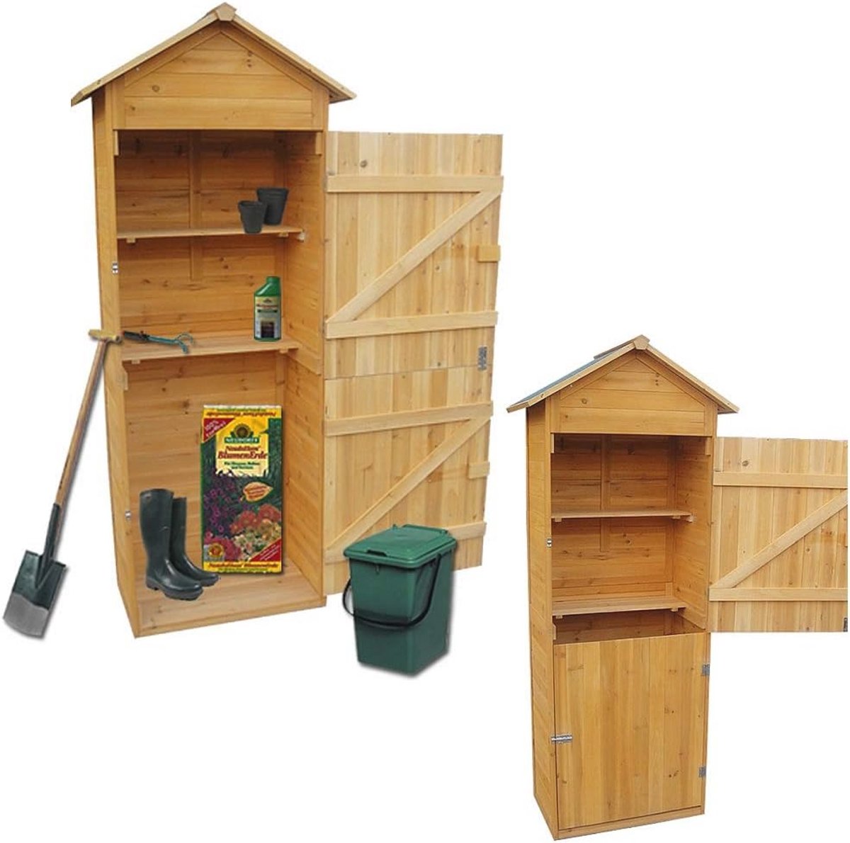 XXL Tuinkast voor Gereedschap - Houten Tuin- en Gereedschapsschuur 79 x 49 x 190 cm