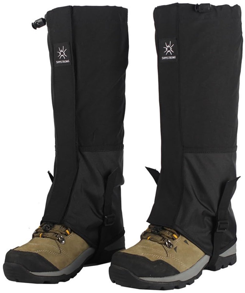 Waterdichte beenkappen Beenwarmers Geschikt voor bergbeklimmen Ademende beenbescherming Beschermt tegen sneeuw zand en modder Unisex Outdoor beenkappen voor volwassenen Zwart