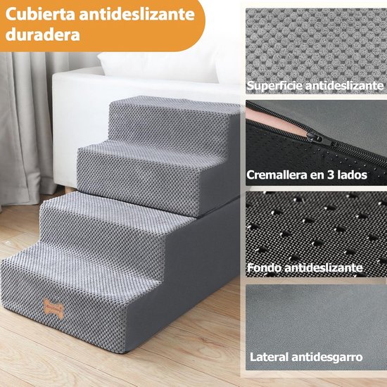 Nepfaivy Antislip Hondentrap voor Bed, 4 Treden, Bank, 61 x 40 x 45 cm