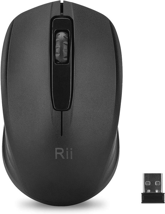 Draadloze Muis 1000 DPI voor PC en Laptop met USB Ontvanger - Zwart | bol