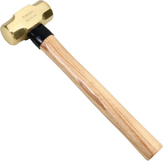 WEDO Koperen Platte Hamer, Sledehamer met houten Handvat 5 LB 400mm 16