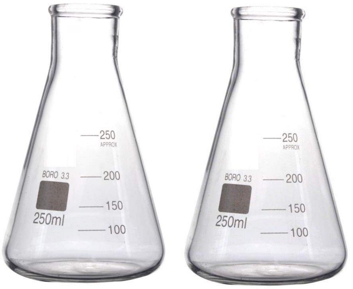 Graduated Conical Erlenmeyer Flask - 250ml, 2 Piece Set
