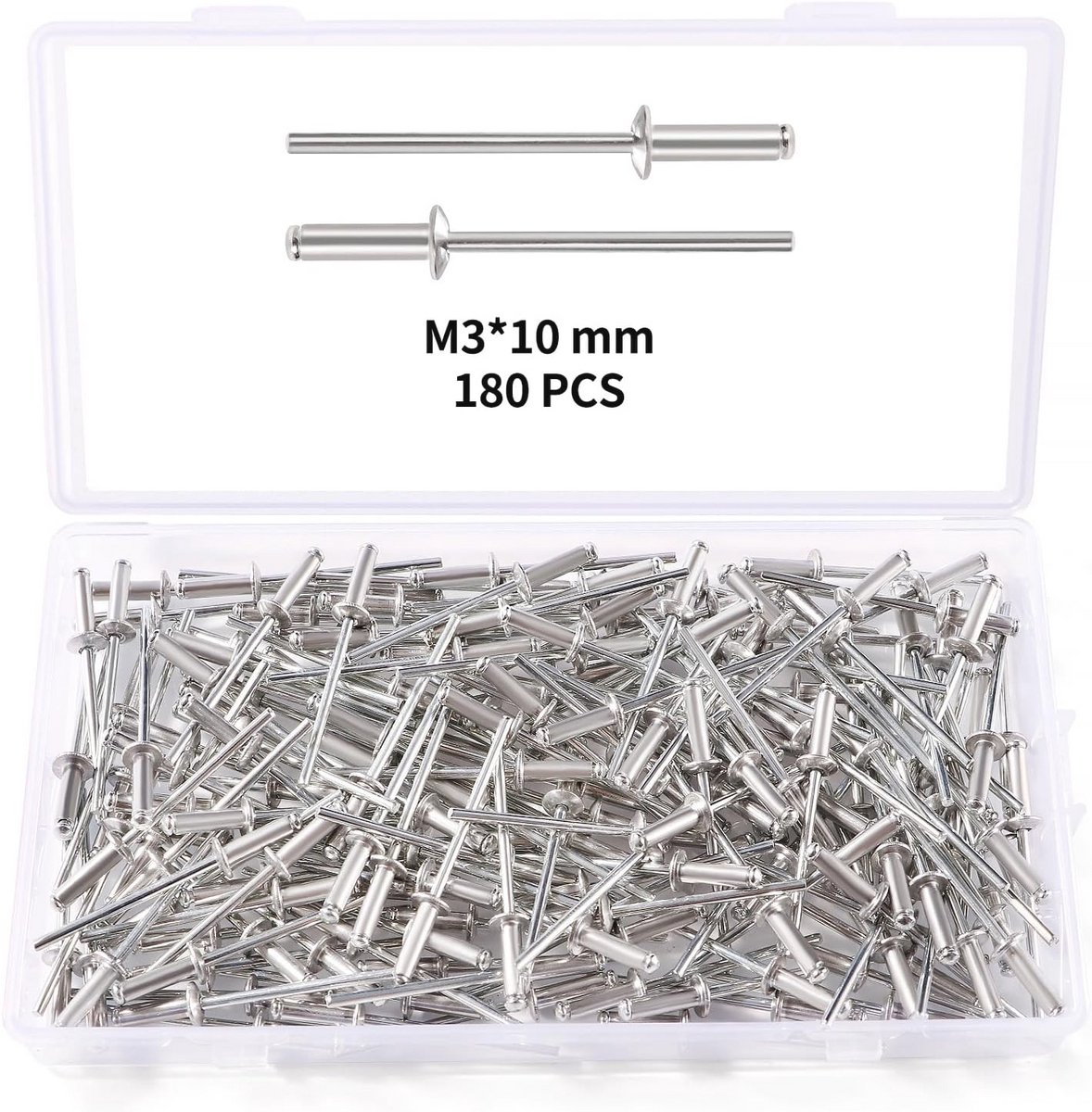 180 Stuks Dome Blind Klinknagels M3x10 mm voor Bevestiging en Constructie