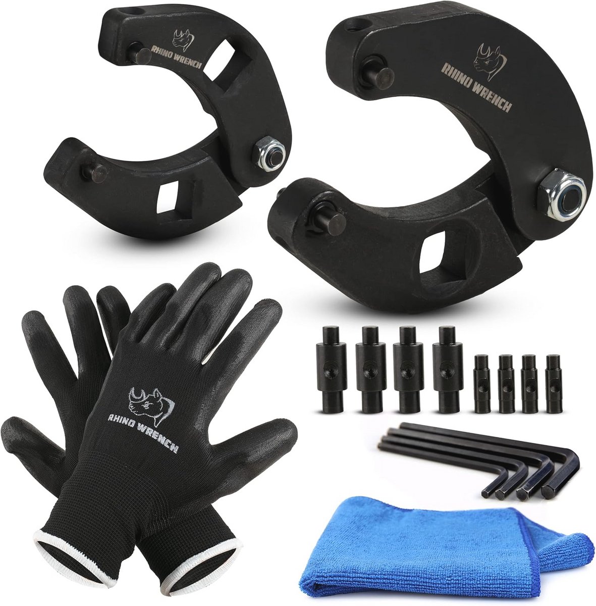 Verstelbare Moersleutelset voor Hydraulische Cilinders - Set van 2 met Handschoenen en Accessoires
