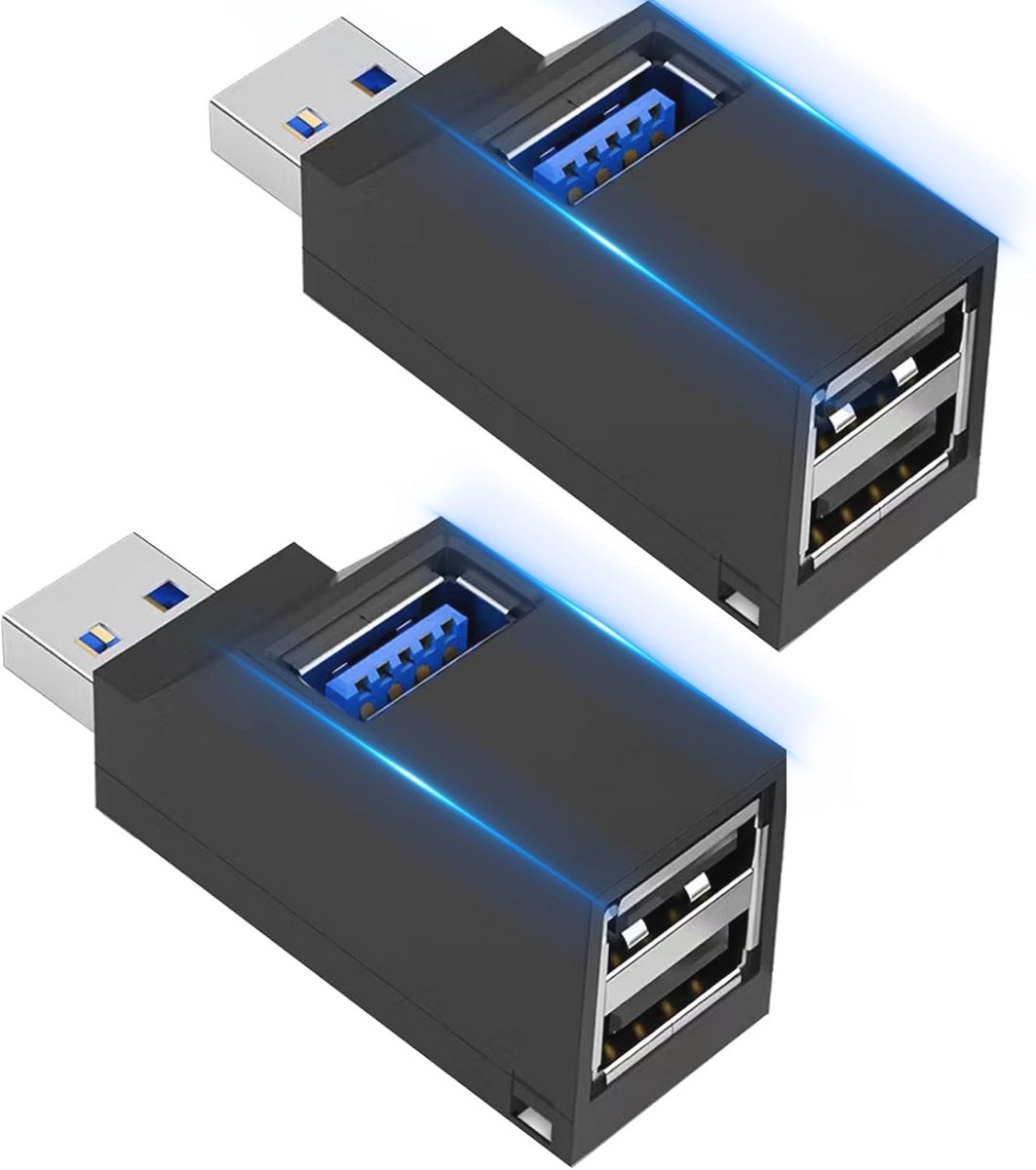 USB 3.0 Hub met 3 poorten - Splitter en Adapter voor PC, Laptop en Randapparaten