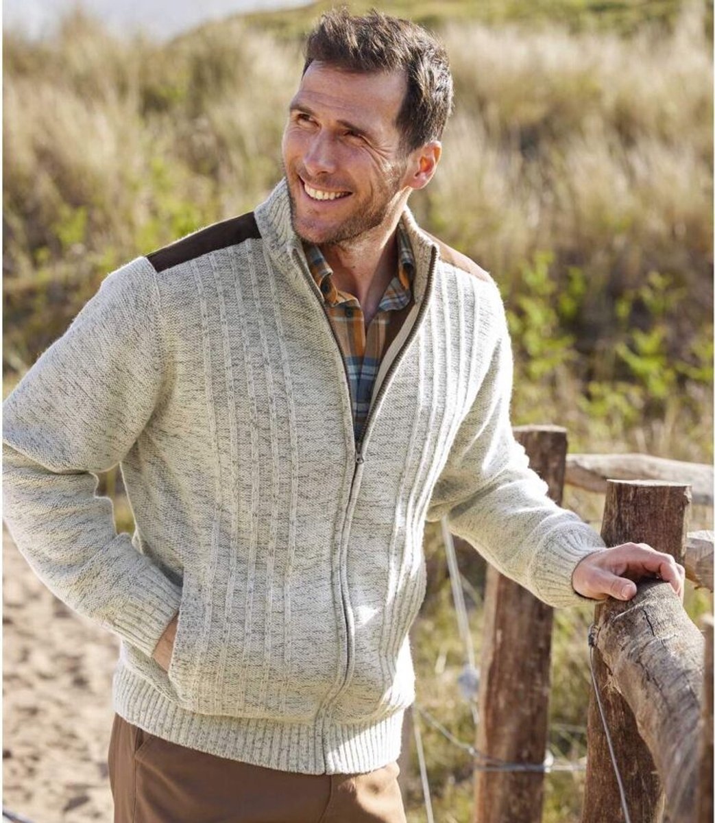 ATLAS FOR MEN - Casual tricotvest met fleecevoering - Heren - Verkrijgbaar in grote maten - M