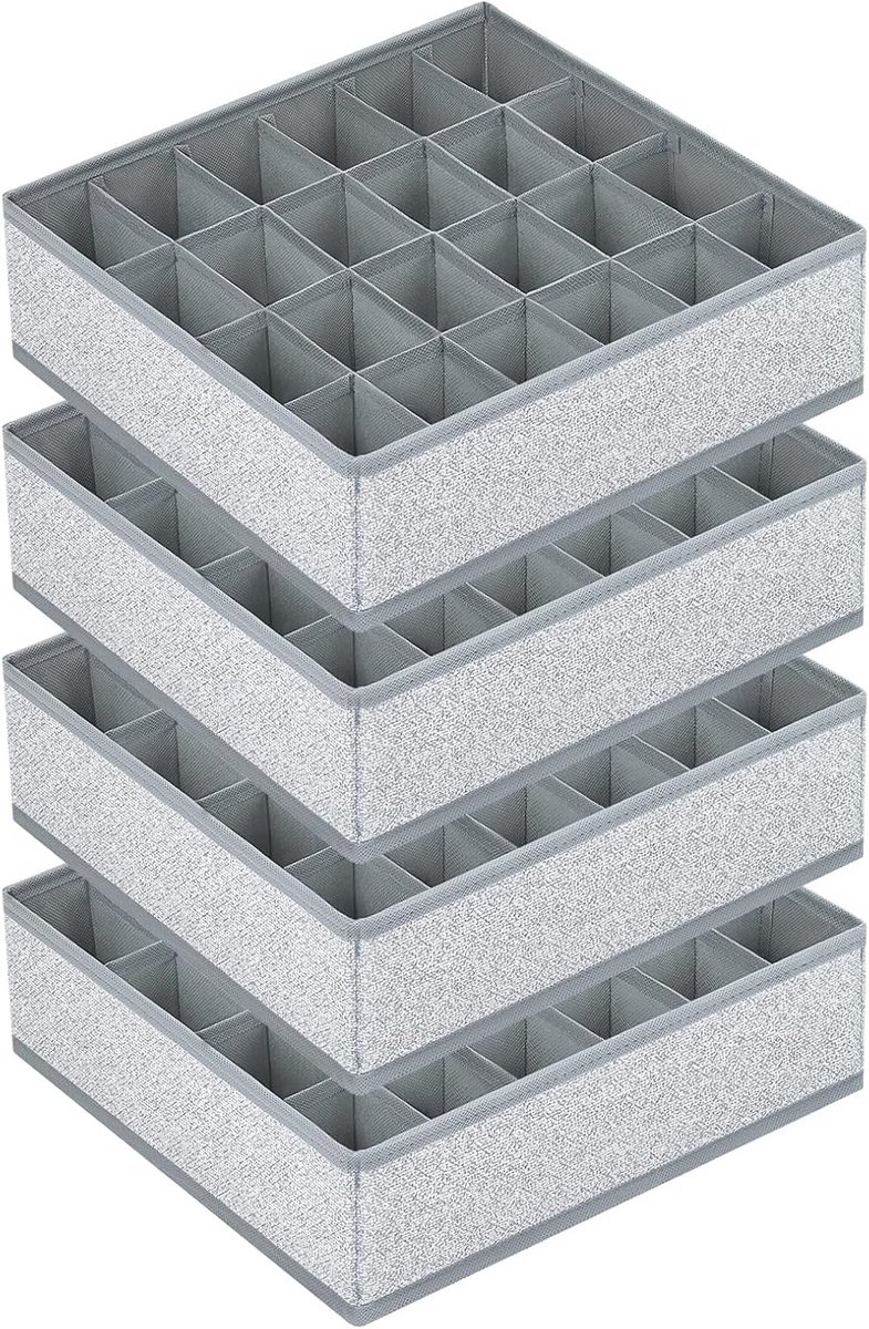 Lade-organisatorverdelers, 4-pack sokkenorganisator voor ondergoed en accessoires