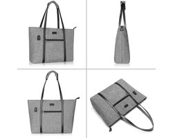 MOSISO USB-poort laptop draagtas voor vrouwen, werk reizen zakelijke computertas met kleine portemonnee