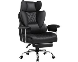GTPLAYER - Ergonomische Gamingstoel - Met Voetensteun en Verstelbare Rug - Zwart