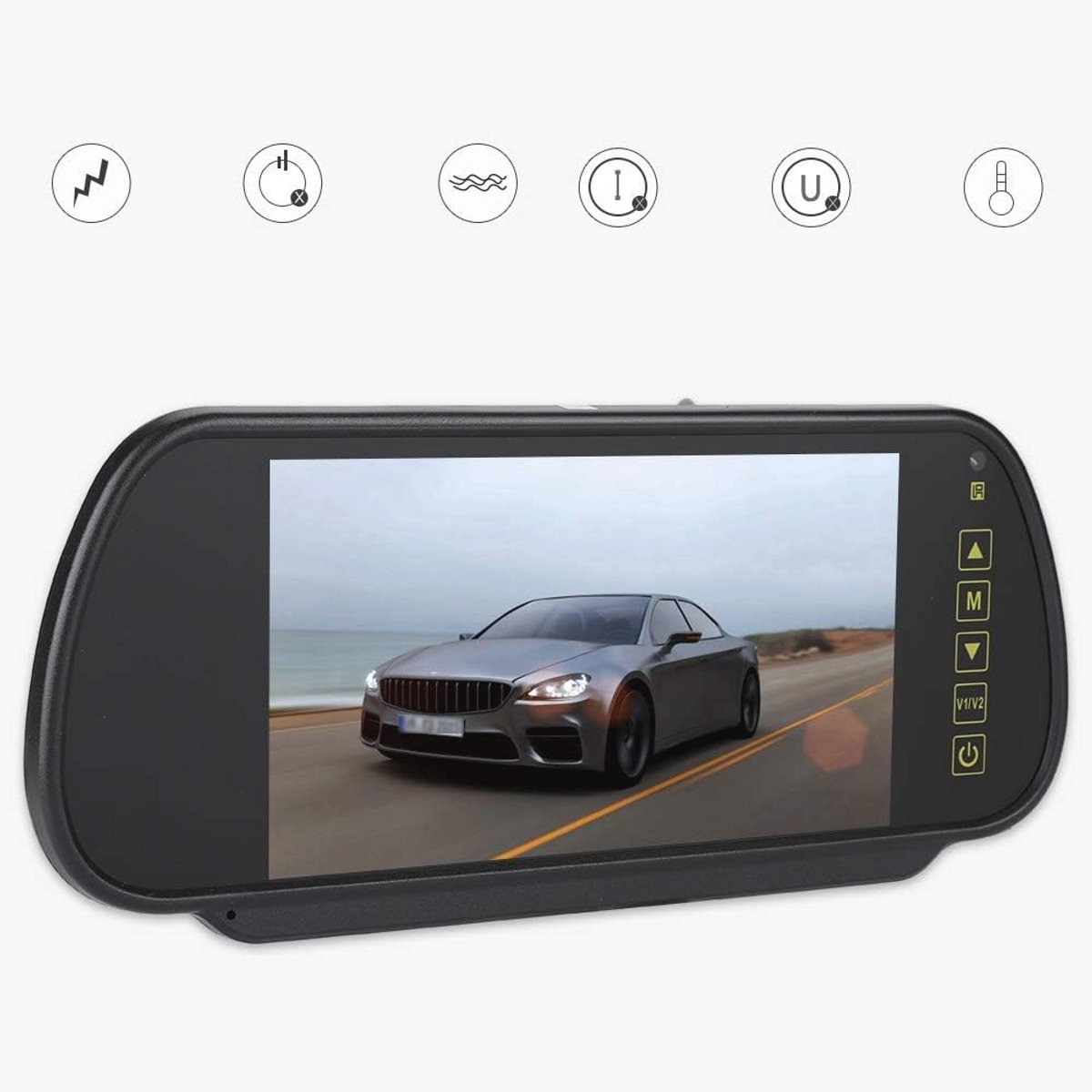7 Inch Auto Achteruitkijkspiegel LCD met Anti-Verblindende Camera en Breed Spanningsontwerp