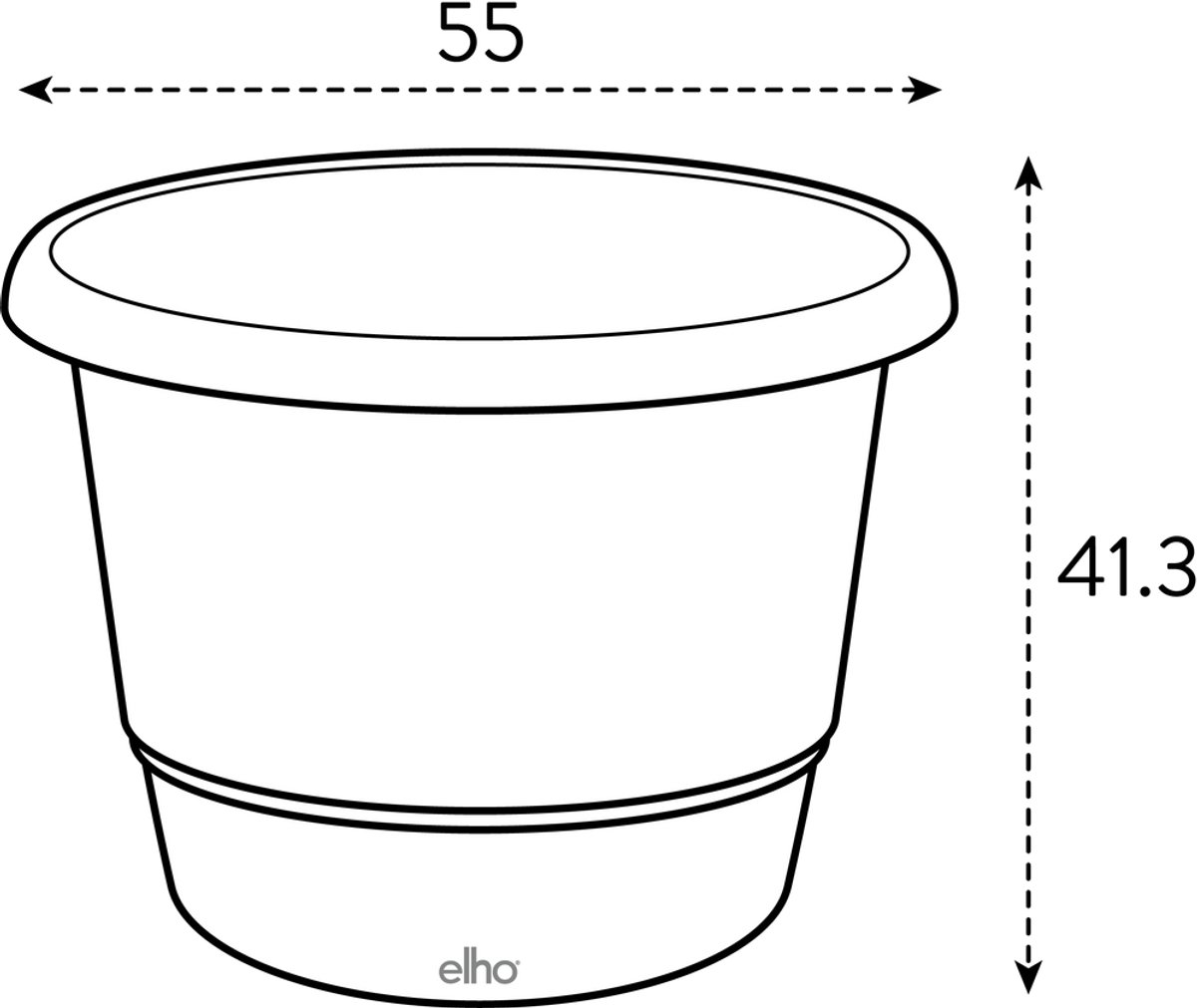 Elho Amiga Rond 55 - Grand pot de fleurs pour intérieur et extérieur