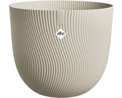Elho Sereh Rond 25 - Bloempot voor Binnen & Buiten - 100% Gerecycled Plastic - Ø 24.5 x H 21 cm - Paddenstoel beige
