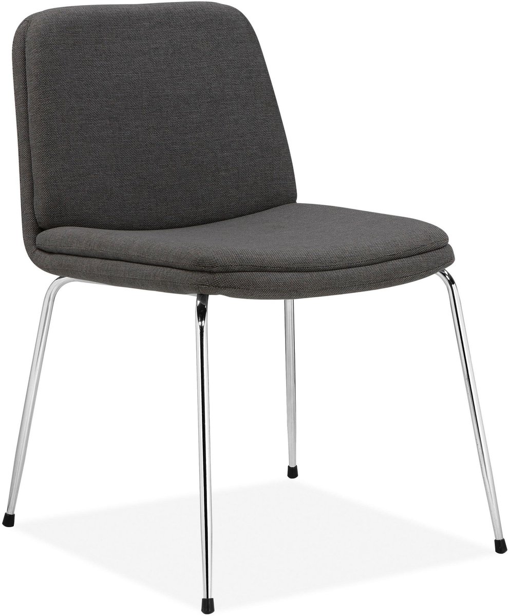 Notio Living Heine-Eetkamerstoel - Set van 2 - Antraciet Stof Grijs