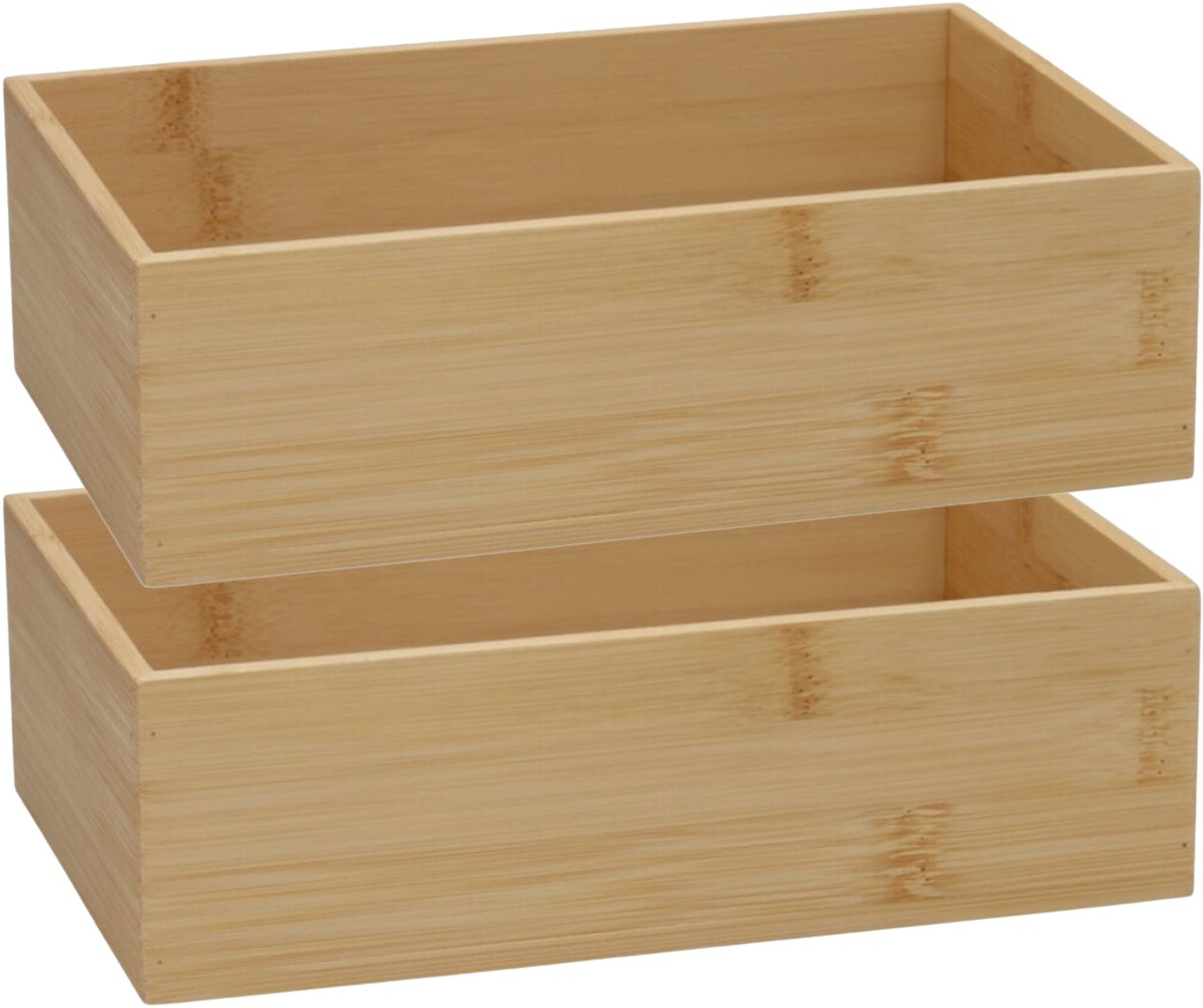 Gerimport Lade organizer - 2x - bamboe hout - 23 x 15 x 7 cm - bakje - kast organizer - organizer - doos