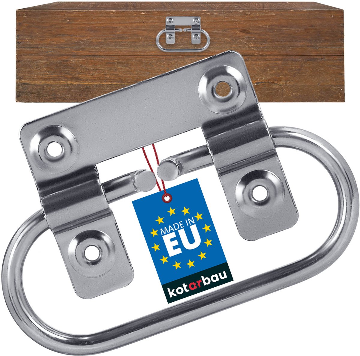 Kotarbau - Handgreep voor Kist - Zilver Verzonken - 13 cm