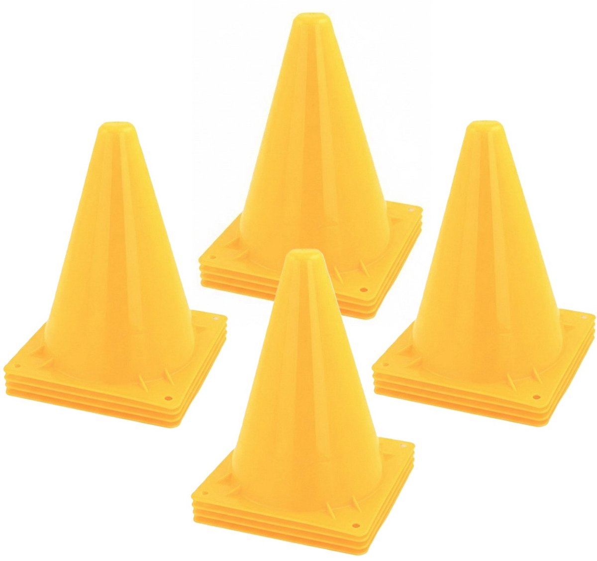 Jonotoys Sport/voetbal training pionnen - Set van 16x st - geel - 20 cm - Sport - Veldsporten - Training pion/kegel/accessoire