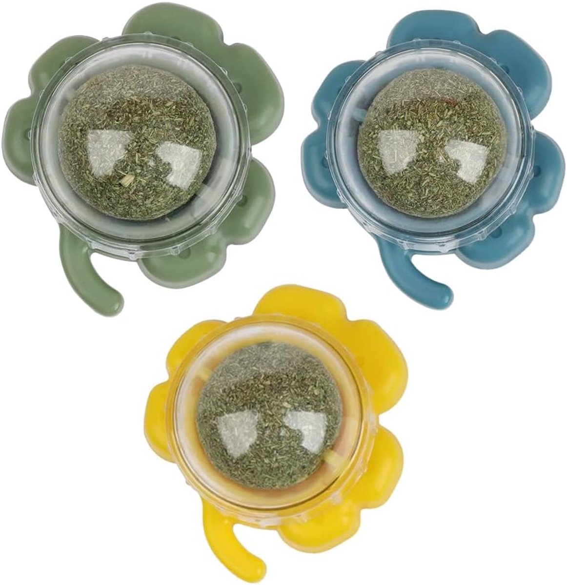 3 stuks kattenkruidballen voor katten - muurkattenkruidroller - eetbare kattenkruidlikballen snack - natuurlijke gezonde draaibare lekkernijen