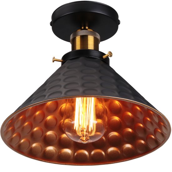 NETTLIFE Plafondlamp met E27, retro - lamp met 6 lampen, witte kroonluchter, industrieel - ruig