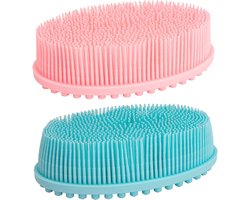 DNC Silicone Body Scrubber Exfoliating Shower Bath Body Brush 2 Pack