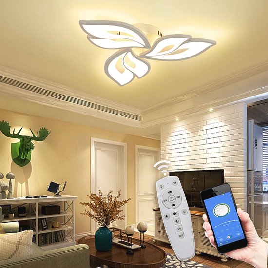 Plafondlamp zwart Cercul met 3-staps dimbare LEDs en grijs steeneffect