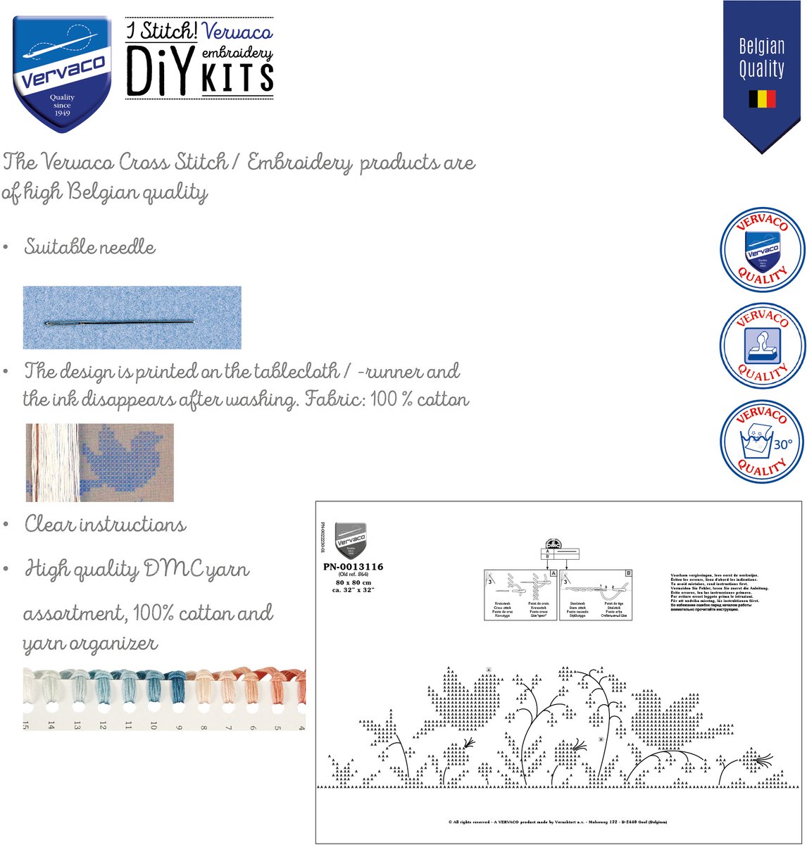 Vervaco - Tafelkleed kit - Witte vogels - PN-0013116 - Borduren - Borduurpakket - Borduurpakket volwassenen - Borduurpakket kind — afbeelding 5