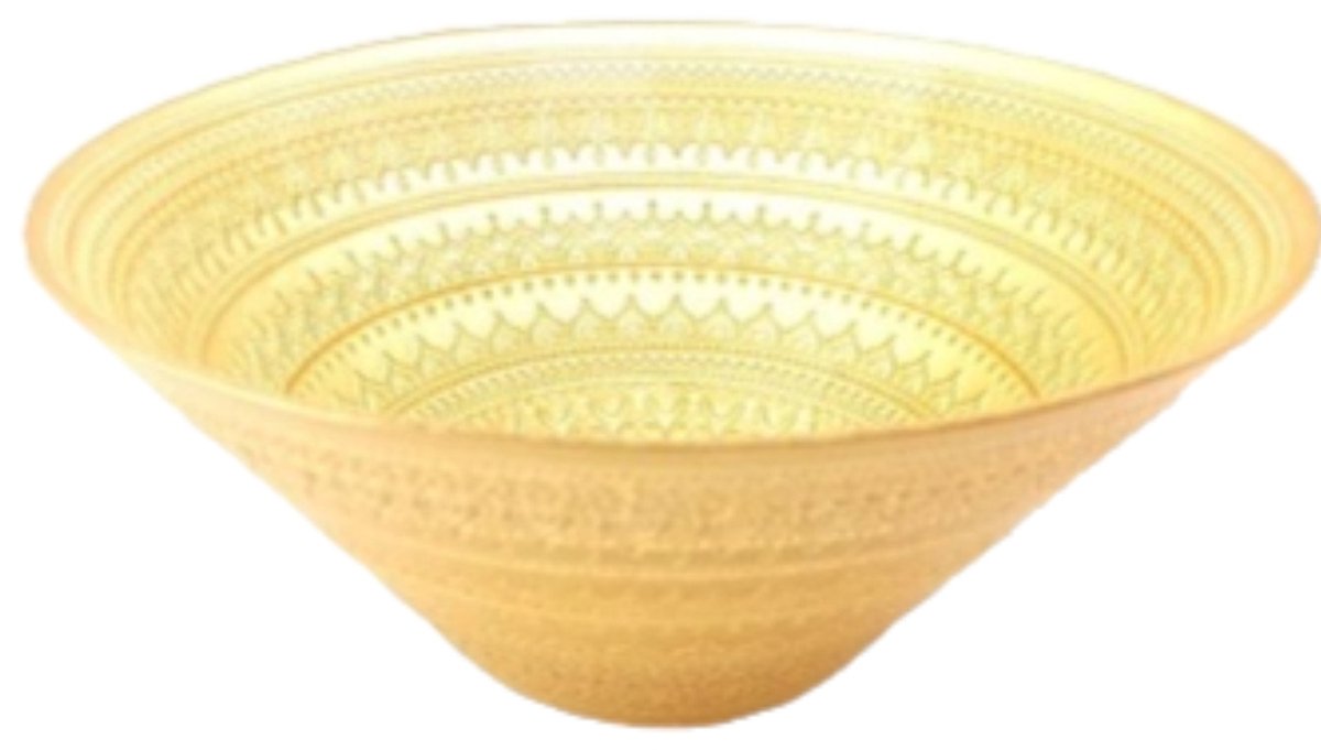 Gouden Glazen Saladekom Grote Decoratieve Kom - Perfect cadeau