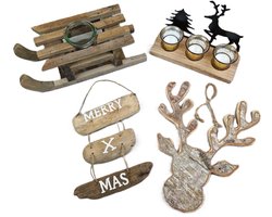 MigoStyling - Kerstpakket - Kerstcadeau - Hert - Slee - Merry X Mas - waxine licht - Decoratie - Kerstversiering