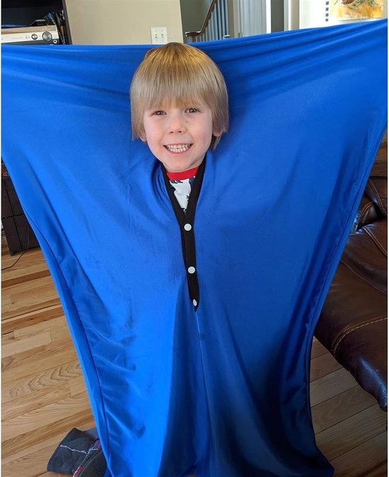 Sensorische lichaamssokken voor kinderen - Sensoriepe sok - Diepe druk stimulatie - Kalmerend voor ADHD & Autisme - Ademend stretchbaar fullbody pak - Maat XL: 165*74cm - Blauw van Merkloos — afbeelding 3
