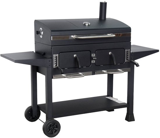 Goodivery ® Roestvrijstalen houtskoolroker, BBQ-pitgrill voor kamperen in de